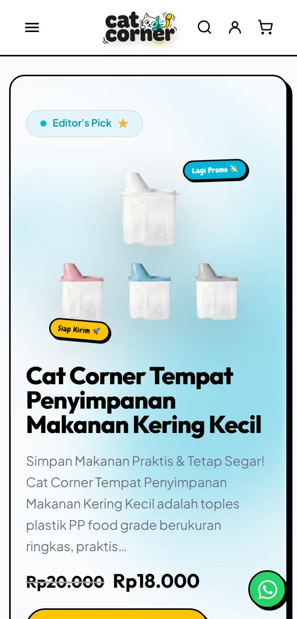 catcorner.id di HP, digulir dari atas ke bawah